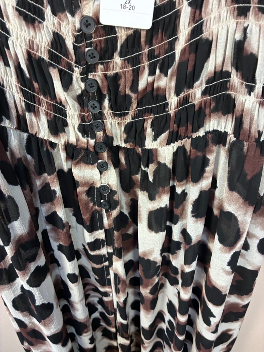 Torrid Chiffon Leopard Print Button Up Tunic Dress - Picture 6 of 9